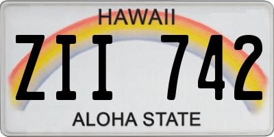 HI license plate ZII742