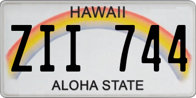 HI license plate ZII744
