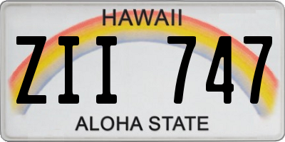 HI license plate ZII747