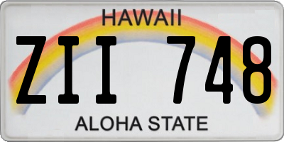 HI license plate ZII748