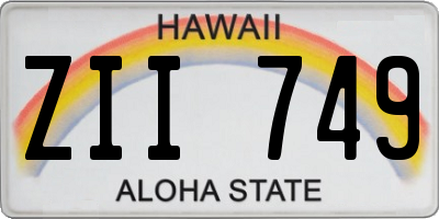 HI license plate ZII749