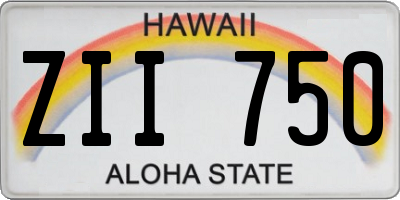 HI license plate ZII750