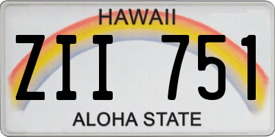 HI license plate ZII751