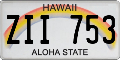 HI license plate ZII753