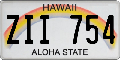 HI license plate ZII754