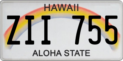 HI license plate ZII755