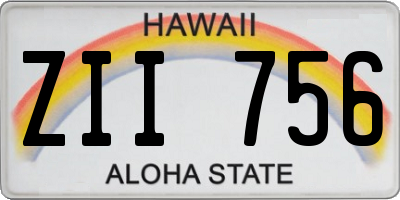 HI license plate ZII756