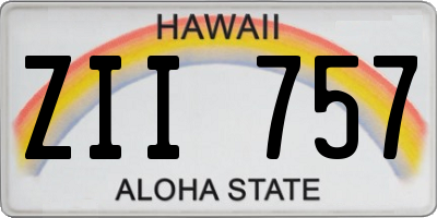 HI license plate ZII757