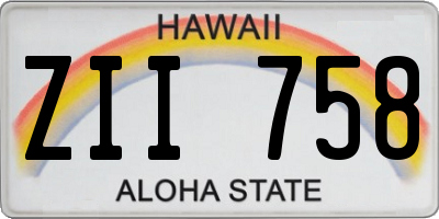 HI license plate ZII758