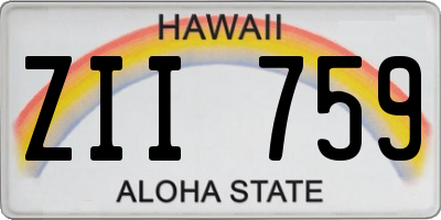 HI license plate ZII759