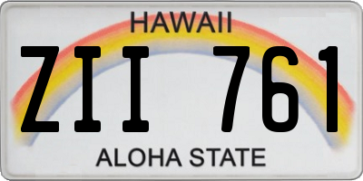 HI license plate ZII761