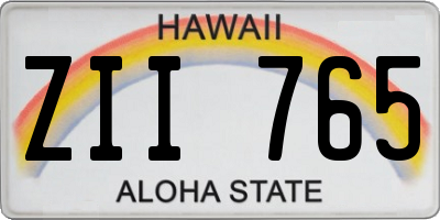 HI license plate ZII765
