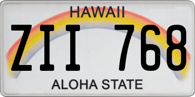 HI license plate ZII768