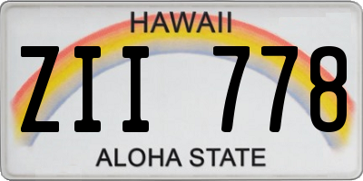 HI license plate ZII778