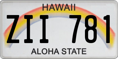 HI license plate ZII781