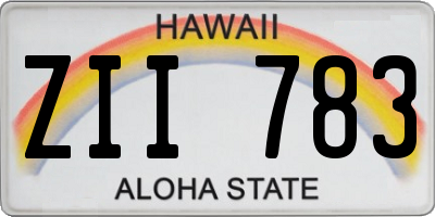 HI license plate ZII783