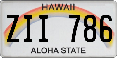 HI license plate ZII786