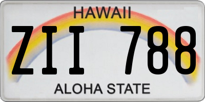 HI license plate ZII788