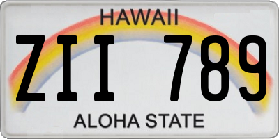 HI license plate ZII789