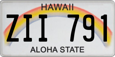 HI license plate ZII791