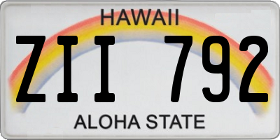 HI license plate ZII792