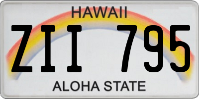 HI license plate ZII795