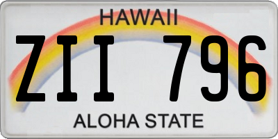 HI license plate ZII796