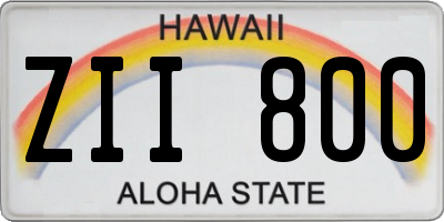 HI license plate ZII800