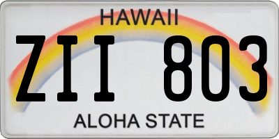 HI license plate ZII803
