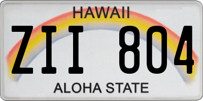 HI license plate ZII804