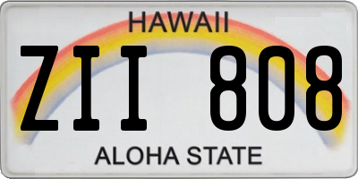HI license plate ZII808