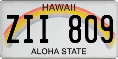 HI license plate ZII809