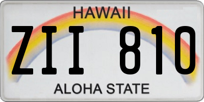 HI license plate ZII810