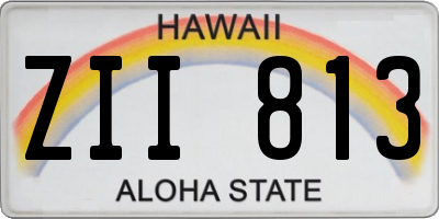 HI license plate ZII813