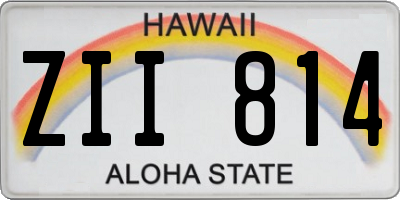 HI license plate ZII814