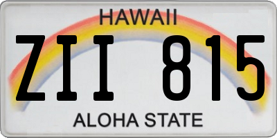 HI license plate ZII815