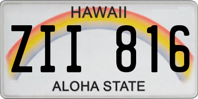 HI license plate ZII816