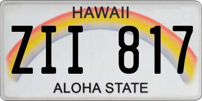 HI license plate ZII817