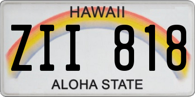 HI license plate ZII818
