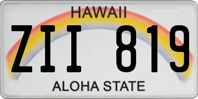HI license plate ZII819