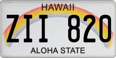 HI license plate ZII820