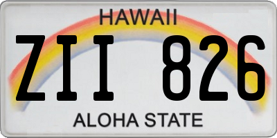 HI license plate ZII826