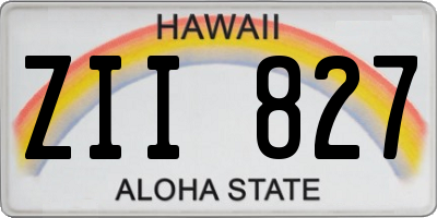 HI license plate ZII827