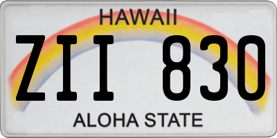 HI license plate ZII830