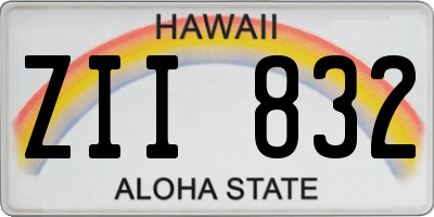HI license plate ZII832