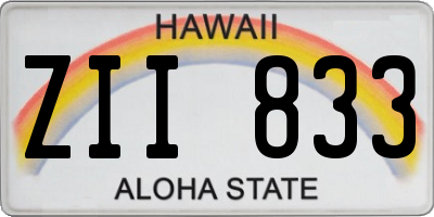 HI license plate ZII833