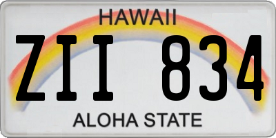 HI license plate ZII834
