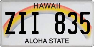 HI license plate ZII835