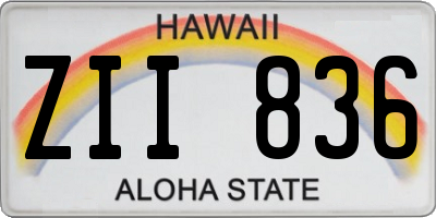 HI license plate ZII836