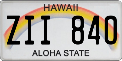 HI license plate ZII840